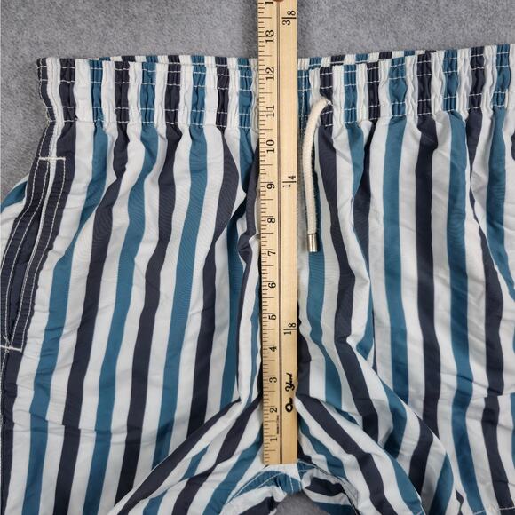 Solid & Striped Mens Large The Classic Swim Shorts Blue Stripe Drawstring - Picture 11 of 14
